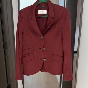 rag & bone Women's Slade Burgundy Tailored Blazer